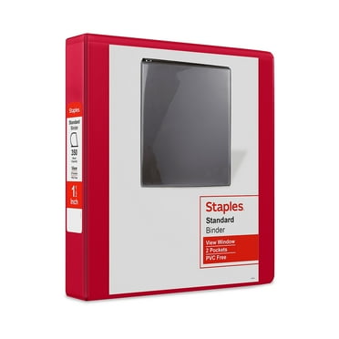 Staples Standard 1.5" 3-Ring View Binder Red (58652) 58684