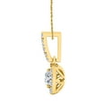 thumbnail image 3 of Mauli Jewels Engagement Necklace for Women 0.75 Carat Adorable Halo Diamond Pendant 4 prongs 14K Yellow Gold With 18'' Chain|Silver Chain, 3 of 7