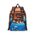 thumbnail image 2 of Naloa Animals On Noah's Ark2 Canvas Backpack for Men Women Rucksack Casual Travel Daypack College Tote Satchel Bookbag for Teens-Small, 2 of 7