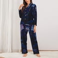 thumbnail image 2 of Honeii Starry Sky Meditating Chimpanzees print Women's Pajama Sets Long Sleeve Button Down Sleepwear Nightwear Soft Pjs Lounge Sets-XX-Large, 2 of 7