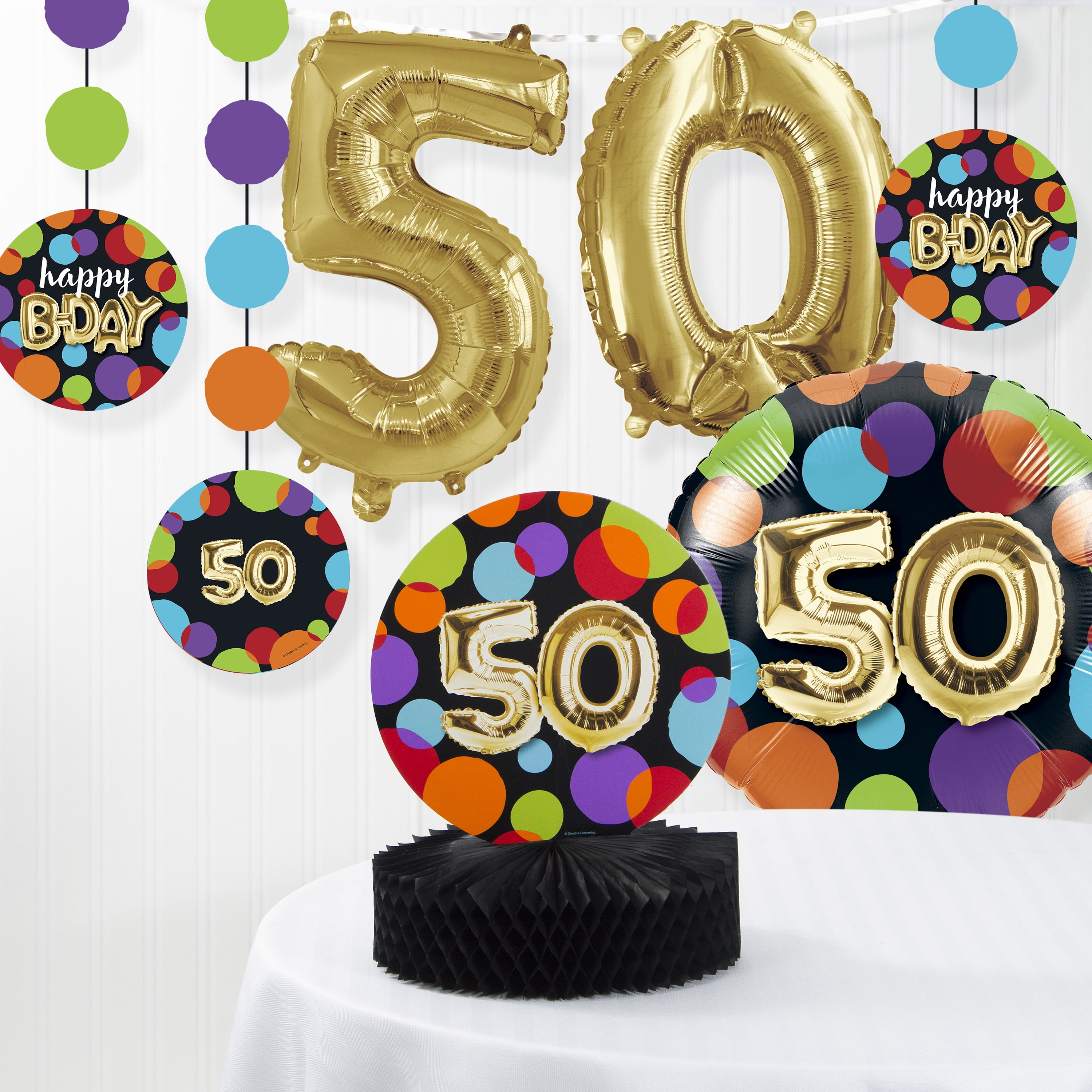 Balloon Birthday 50th Decorations Kit