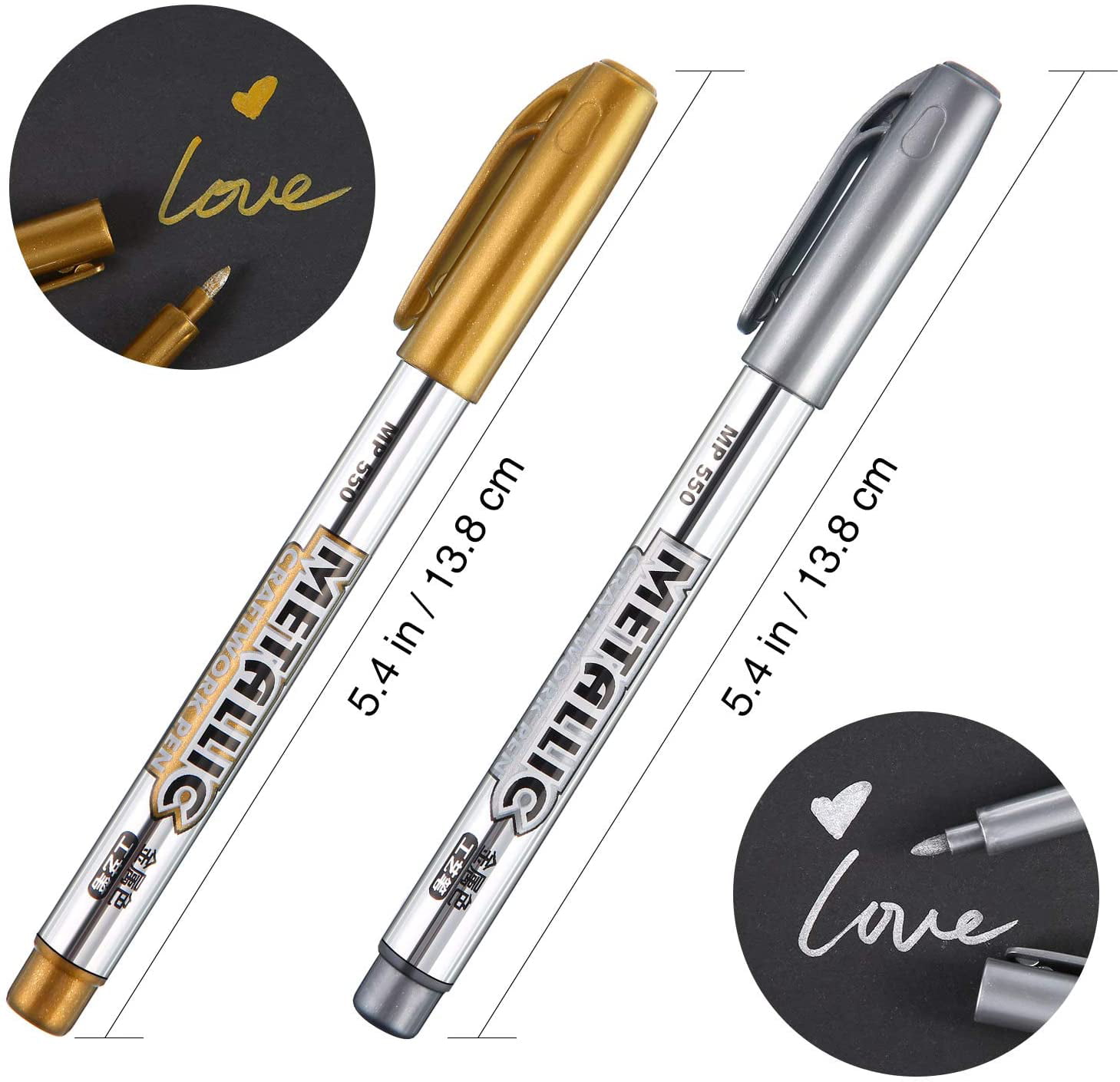 8Pcs/set Brush Metallic Marker Pens Premium Metallic Markers Pens