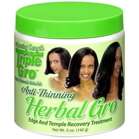 Amazing Length Triple Gro: Anti-Thinning Edge & Temple Recovery Treatment Herbal Gro, 5 oz