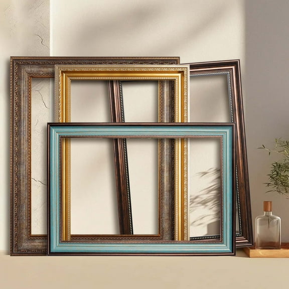 Vintage Oil Painting Frame Picture Art Painting Poster Photo Display Frame Home Office Bedroom Rectangle Wall Hanging Desktop Photo Holder