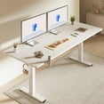 thumbnail image 3 of FLEXISPOT 63 x 32 Inch Large Standing Desk, Stand Up Desk with Splice Board, Rising Desks for Home Office, Office Desk with Cup Holder and Headphone Hook, 63'' x 32'', White, 3 of 7