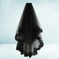 thumbnail image 3 of Vestido largo de encaje bordado con velo de novia de encaje de Halloween, accesorio para fotografía, disfraz, fiesta, cosplay (negro), 3 of 5