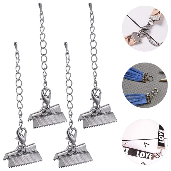 MLINS 20 Pcs Clips Necklace Closures 6.50X2.00X0.50CM Black