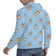 thumbnail image 6 of Wukai Cute Cartoon Corgi Print Men Hoodies Fleece Sweatshirts Long Sleeve Sweaters Pullover Fall Outfits Winter Clothes-3X-Large, 6 of 7