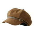 thumbnail image 5 of Vintage Newsboy Hats Women's Octagonal Hat Cabbie Baker Visor Beret Hat (Khaki One Size), 5 of 6