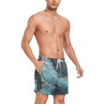 thumbnail image 4 of FORMRS Mens Swim Trunks Mesh Liner Quick Dry Casual Beach Board Shorts with Pockets, Sizes S-2XL, Black Marble, 4 of 9