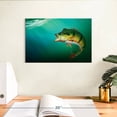 thumbnail image 3 of Elephant Stock Peacock Bass Wall Art - Horizontal Canvas Wall Art - Living Room Wall Decor - Animal Canvas - Teal And Yellow Decor - 12" x 8", 3 of 8