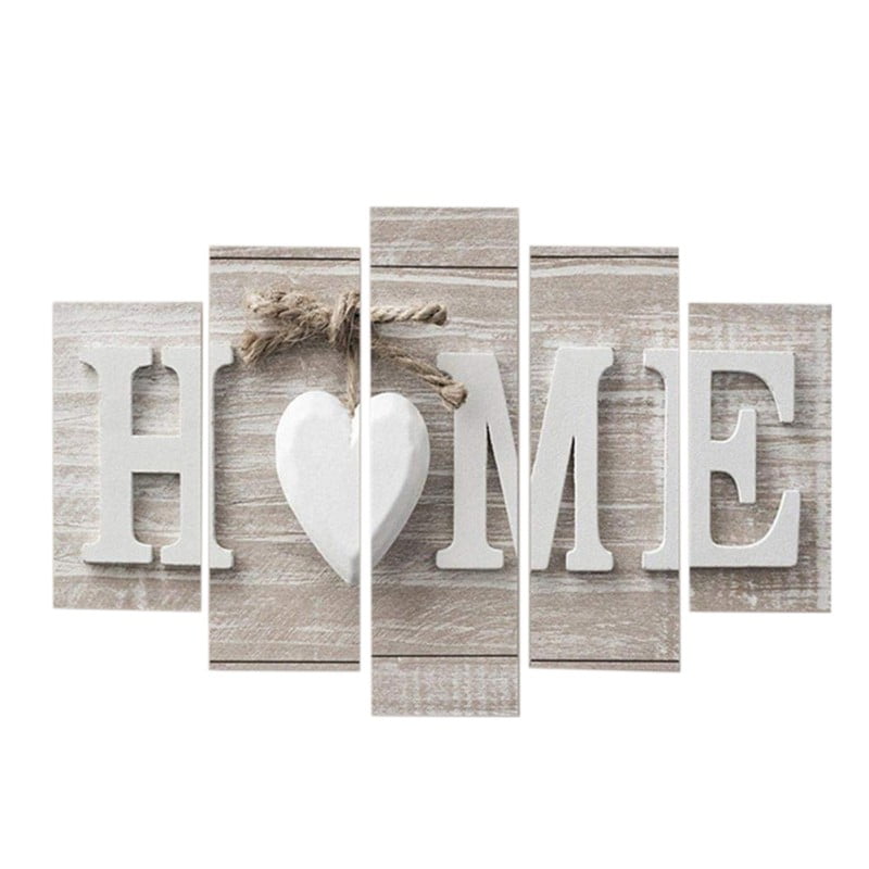 Letters HOME Love The Family Inspiration Canvas Prints painting Wall Art 5PCS 
