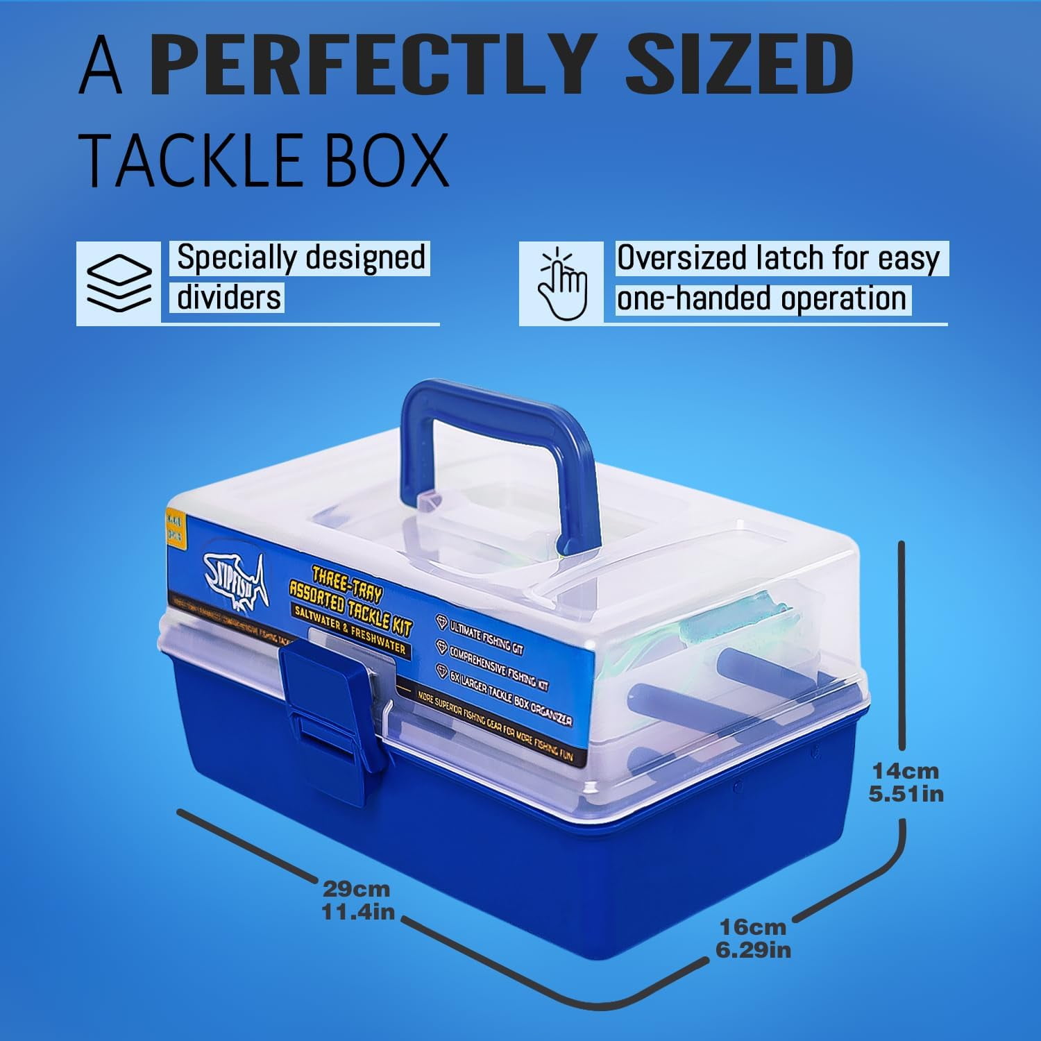 Vipfish 448PCS Fishing Tackle Box Kit with Tackle Included, 3-Layer Tackle Box Bass Lure Set,Gift for Fishingmen