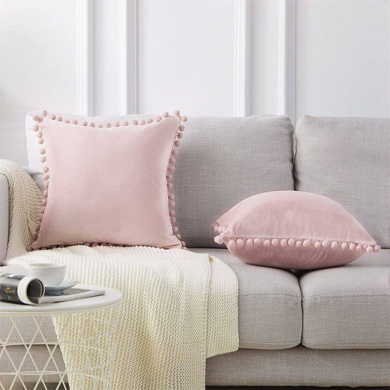 Topfinel Square Solid Color Throw Pillow Cover Decorative Throw