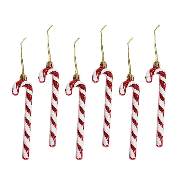 6 uds. de bastones de , decoración de de Navidad, regalo, adorno colgante para suministros , guirnalda para sala de estar, Rojo BLESIY bastón de caramelo