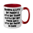 thumbnail image 2 of Inspire Grandma, Grandma A Little Bit Parent A Little Bit Teacher A Little Bit Best Friend, Mother's Day Two Tone 11oz Mug For Grandma, 2 of 2