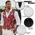thumbnail image 6 of Yuyamidu Snowman Men's Suit Vests Christmas Casual Formal Dress Vest Size M Xmas Tree Business Slim Fit Waistcoat Vest with 3 Real Pockets for Suits Tuxedo, Red, 6 of 7