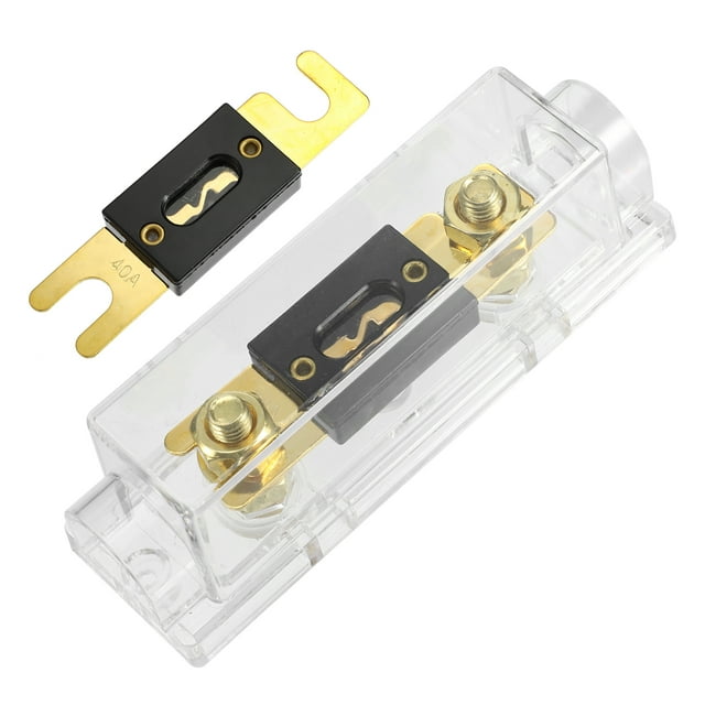 Unique Bargains 1 Set Car Audio 0 4 8 Gauge Inline ANL Fuse Holder Transparent Fuse Block with 2pcs 40A Fuse