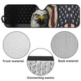 thumbnail image 7 of Binienty Eagle American Flag Sun Shade for Jeep Wrangler TJ 1997-2006 Patriotic Car Interior Decorations Car Sun Shade Windshield Foldable Heatshield UV Rays Reflector, 7 of 7