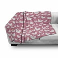 thumbnail image 3 of Birds Soft Flannel Fleece Blanket, Poultry Concept Abstract White Silhouettes of Fluffy Chickens and Tiny Sparrow Birds, Cozy Plush for Indoor and Outdoor Use, 70" x 90", Multicolor, by Ambesonne, 3 of 6