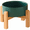 green, white, variant on Ceramic Elevated Raised Cat Bowl with Wood Stand No Spill Pet Food Water Feeder Cats Small Dogs (Grenn,L)