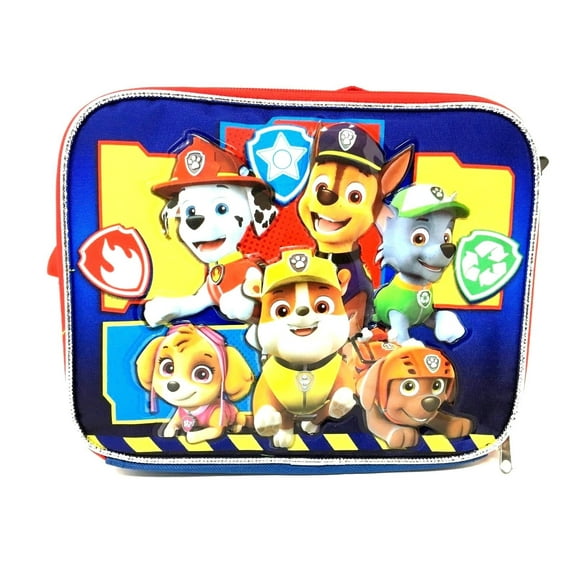 NEW ARRIVE Paw Patrol Team Players Canvas Blue & Red Insulated 9.5IN Lunch Bag…