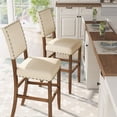 thumbnail image 3 of Furniture of America Sinuata Fabric Upholstery Dining Chair - Natural (Set of 2), 3 of 9