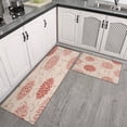 thumbnail image 3 of Kitchen Rugs and Mats Non Skid Washable Spring Floral Dalia Summer Kitchen Mat and Rug Set,Floor Cushion Absorbent Rug,Rubber Backed Area Rugs for Kitchen Laundry, 3 of 7