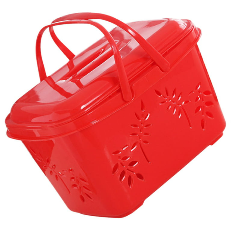 USHOBE 3pcs Storage Basket Plastic Baskets with Handles Shelf Basket  Organizer Shopping Baskets for Retail Store Small Plastic Basket Berry  Basket