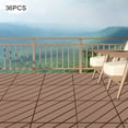 thumbnail image 2 of 36-Pack Plastic Interlocking Deck Tiles, 12"x12" Patio Deck Tiles, Non-Slip (Coffee), 2 of 12