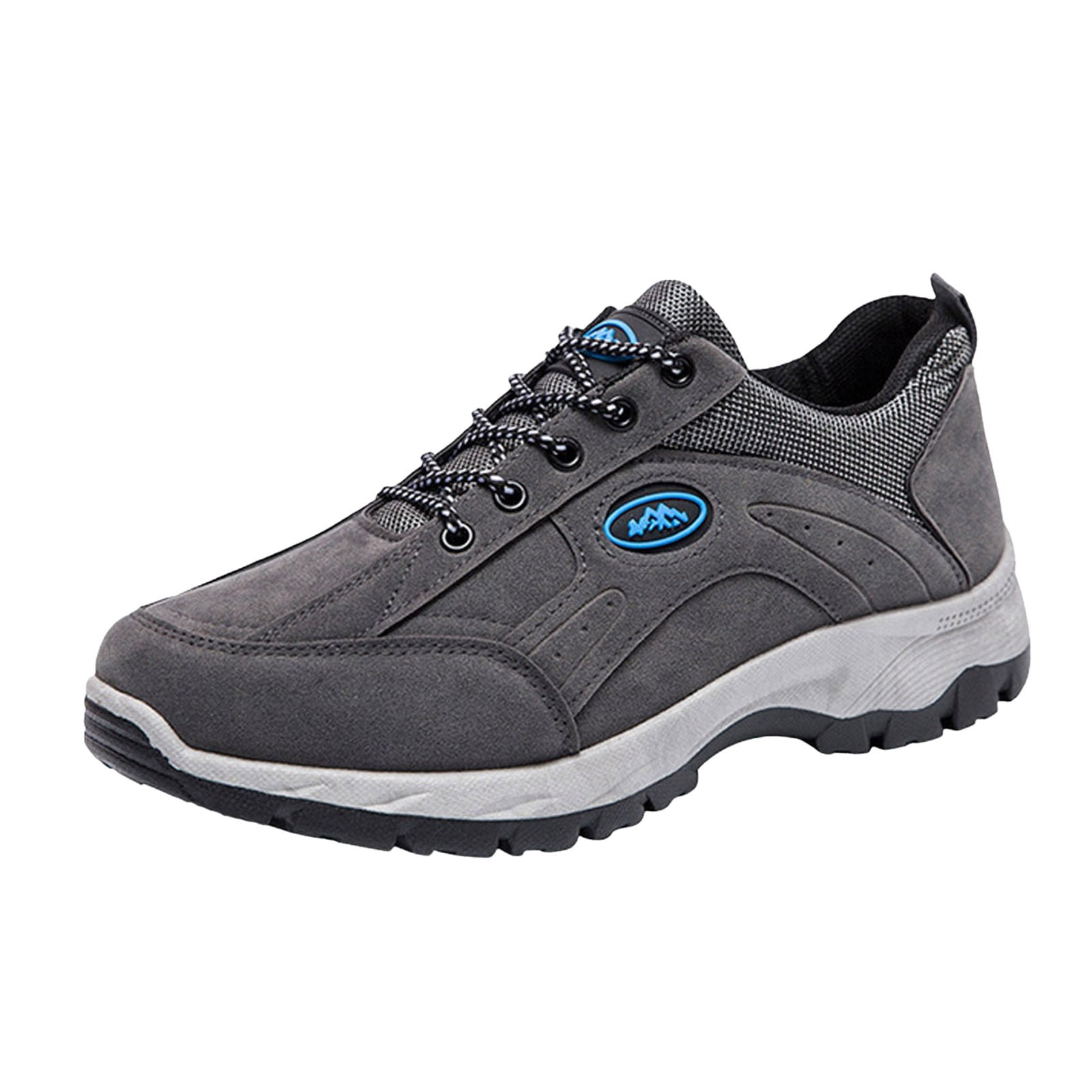Mepaouo Men's Waterproof Hiking Shoes Lightweight Breathable Trekking Trails Outdoor Shoes(Grey,10.5)