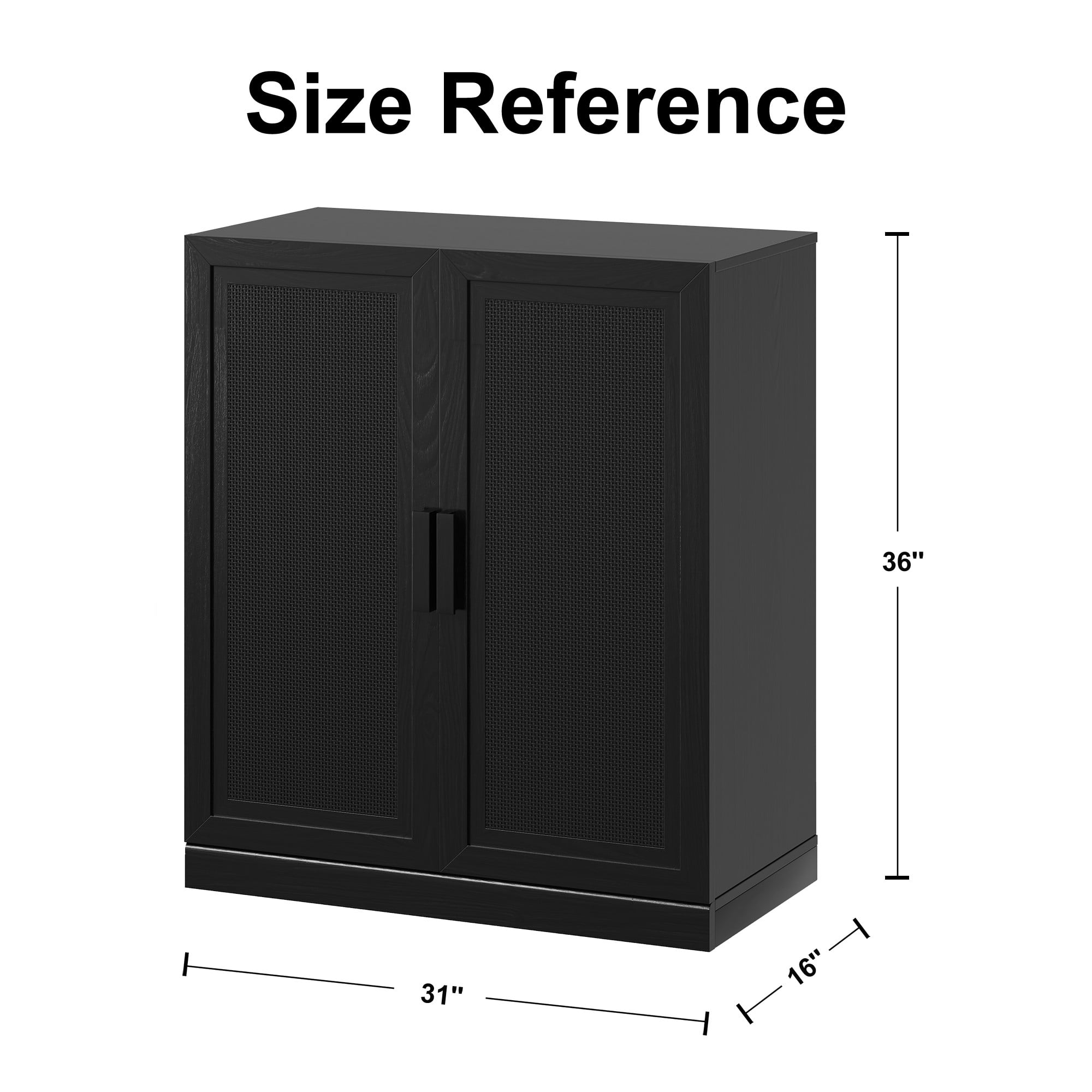 MAYEERTY Entryway Storage Cabinet Set of 4 Wood Accent Cabinet for Living Room,Black