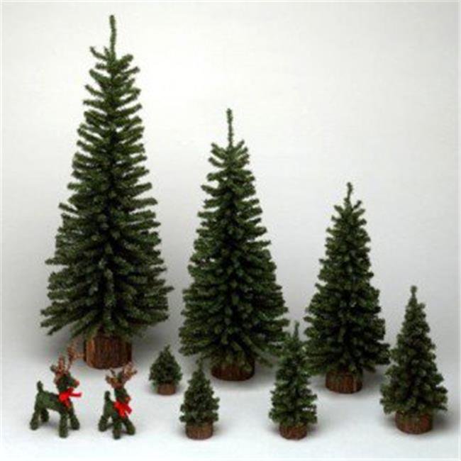 24 in. Mini Pine Tree 282 Tips Wood Base