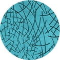 thumbnail image 1 of Ahgly Tapis Rond Lavable en Machine Intérieur Transitionnel Vert Cyan Foncé, 5 Pieds Rond, 1 of 7