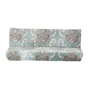 Stretch Sofa Slipcover Furniture Protector Without Armrests Armless Futon Cover Flower gray