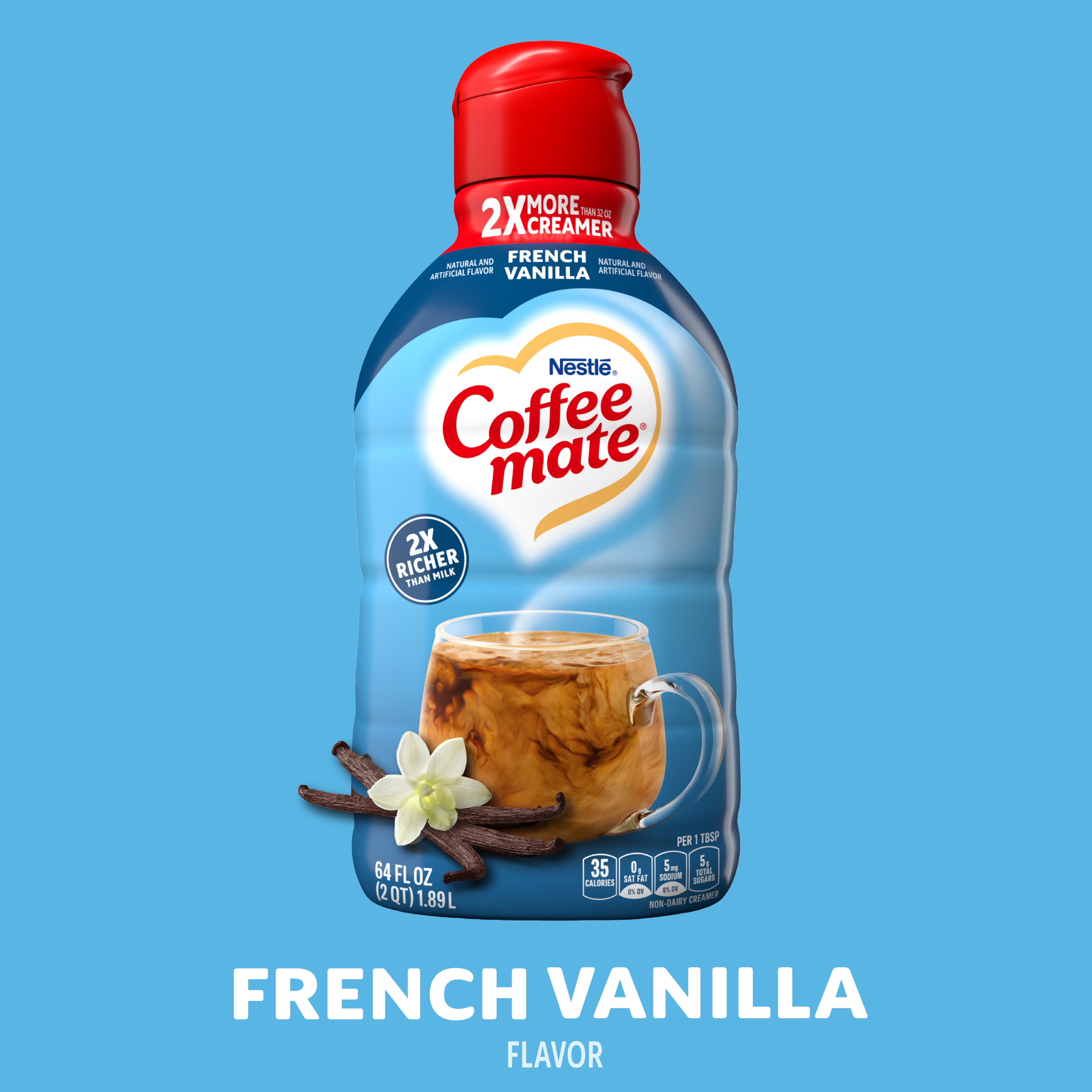  Coffee mate Liquid .375oz, 4 Flavor Variety 200 Count including  Original, Cafe Mocha, French Vanilla & Hazelnut : Home & Kitchen