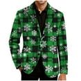 thumbnail image 4 of Gamivast Mens Christmas Blazer Jackets Plus Size Corduroy Graphic Lapel Collar Party Suit Jacket Funny Loose Fitted Lightweight One Button Sport Coat with Pockets, 4 of 6