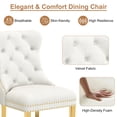 thumbnail image 6 of Velvet Dining Chairs Set of 2, Upholstered Tufted Dining Chairs with Stainless Steel Legs & Pull Ring for Dining Room, Living Room(Gold White), 6 of 6
