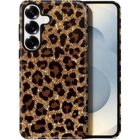 Case for Samsung Galaxy S24 FE, Coquette Luxury Brown Leopard Pattern Design, Shockproof 2 in 1 Dual Layer for Women Men