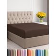 thumbnail image 1 of Czcpp-Très Grand Taille Drap-Housse - Drap-Housse de Luxe Hôtel Simple - s'Adapte à un Matelas jusqu'à 16 - Extra Doux, Sans Plis, Respirant et Rafraîchissant - Drap-Housse Bas - Drap-Housse Marron Simple, 1 of 4