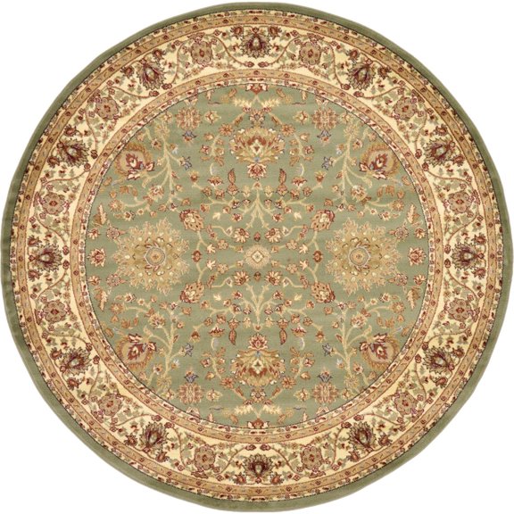Unique Loom Voyage Collection Area Rug - St. Florence (7' 10" Round Light Green/Cream)