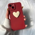 thumbnail image 3 of Cute 3D Love Heart Phone Case for iPhone 13 6.1 inch with Anti-Fall Lens Cameras Cover Protection Slim Dustproof Protective Cover Aesthetic Design for Women Girls, Red, 3 of 15