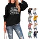 thumbnail image 4 of Sudadera con capucha de manga larga con cordón, holgada, cómoda, diseño de patrón de letras, sudadera de poliéster para mujer para uso diario, 4 of 6