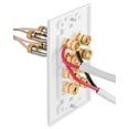 thumbnail image 2 of Fosmon (Quad Speaker) Home Theater Wall Plate, Gold Plated Copper Banana Binding Post Coupler Type Audio Wall Plate for 4 Speakers - White, 2 of 7