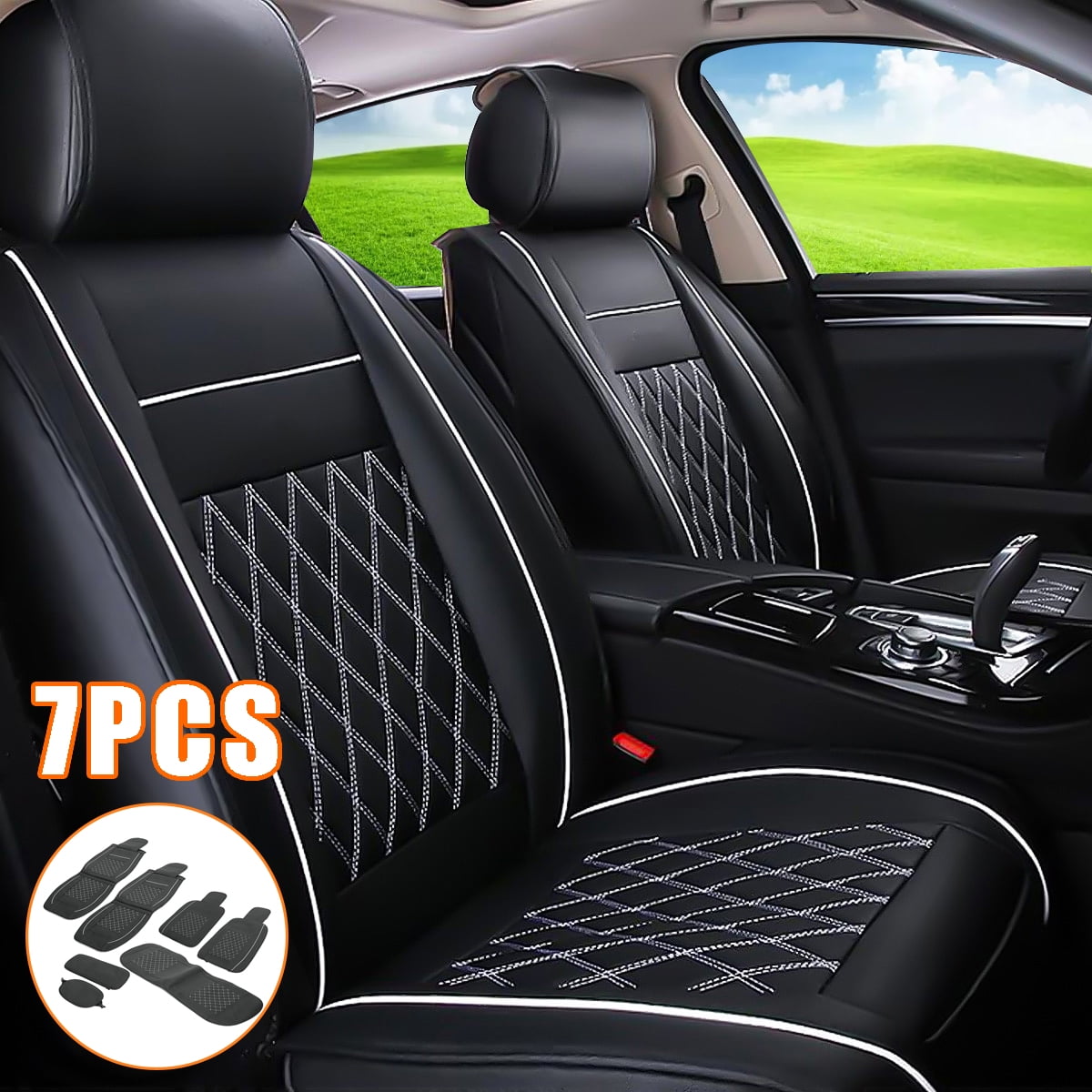 FRONT PAIR of Luxury QUILTED Protectors Car Seat Covers MERCEDES SL-Class