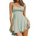 thumbnail image 2 of Liacowi Women Summer Mini Dress Low Cut Spaghetti Strap Short Dress Backless Club Party Cami Dress, 2 of 8