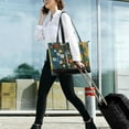 thumbnail image 5 of FORMRS Canvas Laptop Tote Bag for Women with 15.6" Computer Compartments Shoulder Handbag, Green Floral Garden, 5 of 7