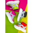 thumbnail image 2 of Cape Robbin Unity Neon Orange Yellow Lace Up Platform Chunky Fashion Sneakers (Orange, 9), 2 of 4