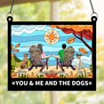 thumbnail image 1 of Atrapasueños personalizado "Tú, yo y los perros", adorno para ventana con retrato de pareja, regalo para pareja, marido y mujer, estilo 4, 1 of 7