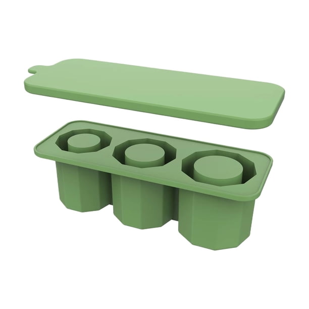 Wosthever Bandeja de silicona para cubitos de hielo, fácil de limpiar, no oculta la suciedad, molde para bandeja de hielo con caja, bandeja de Teteras verde matcha